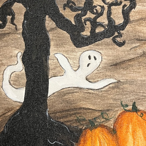 Original Art Painting 2009 Halloween Folk Art Hand Painted 16x20” Display Mural - Picture 15 of 16